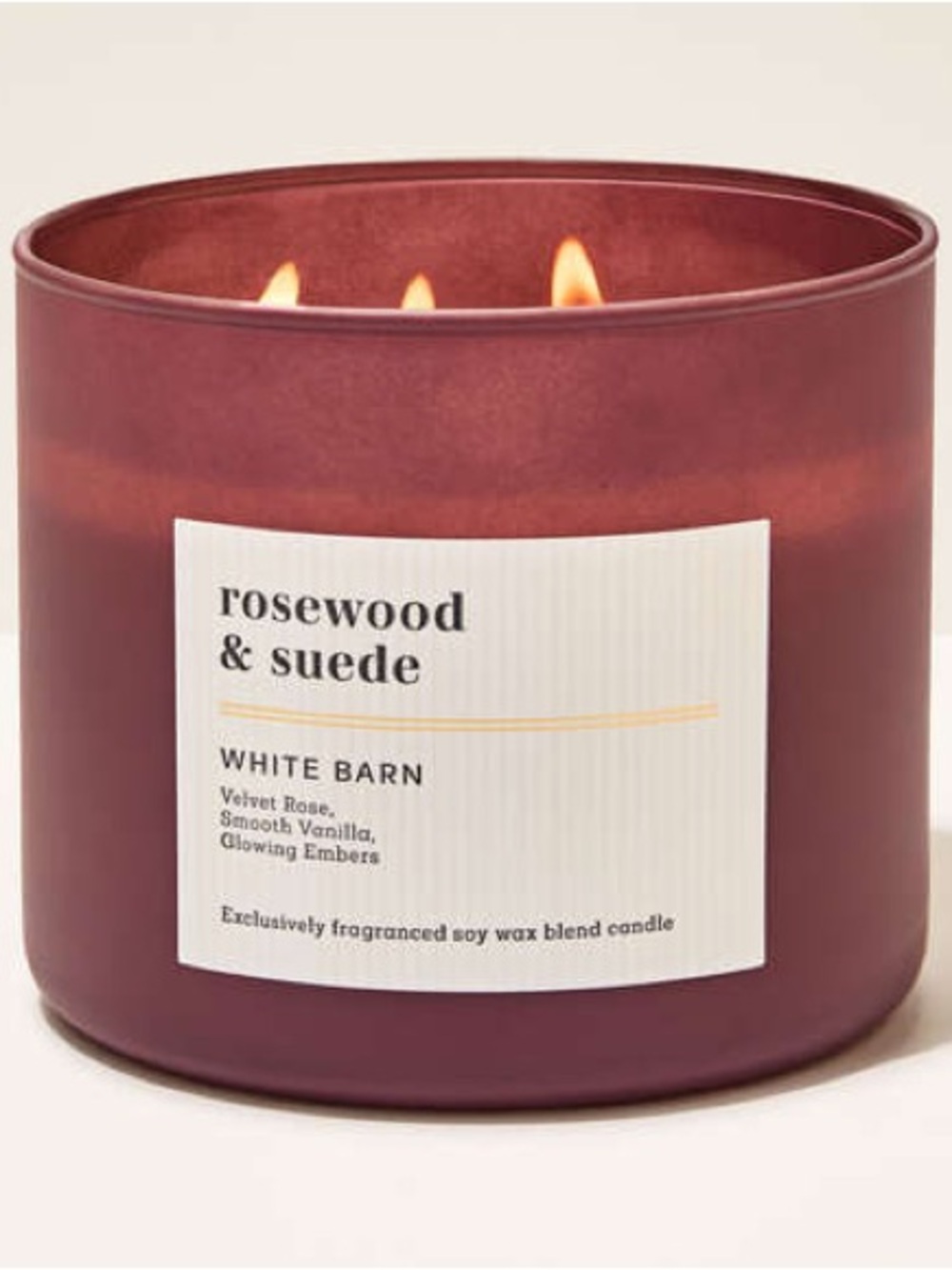 White Barn Rosewood & Suede Candle — Burgundy